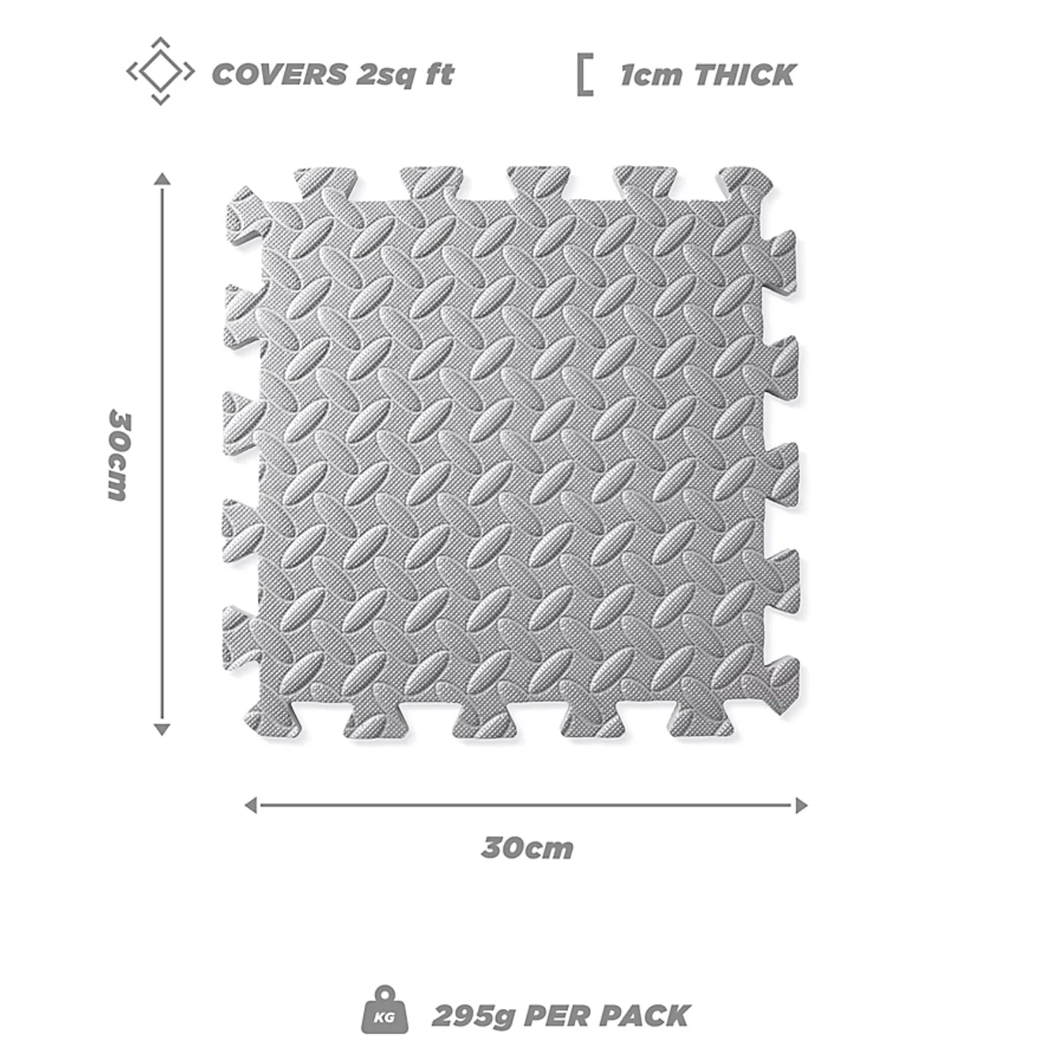 1 Pack Fitness Floor Tiles by Phoenix Fitness - Grey - Image 3