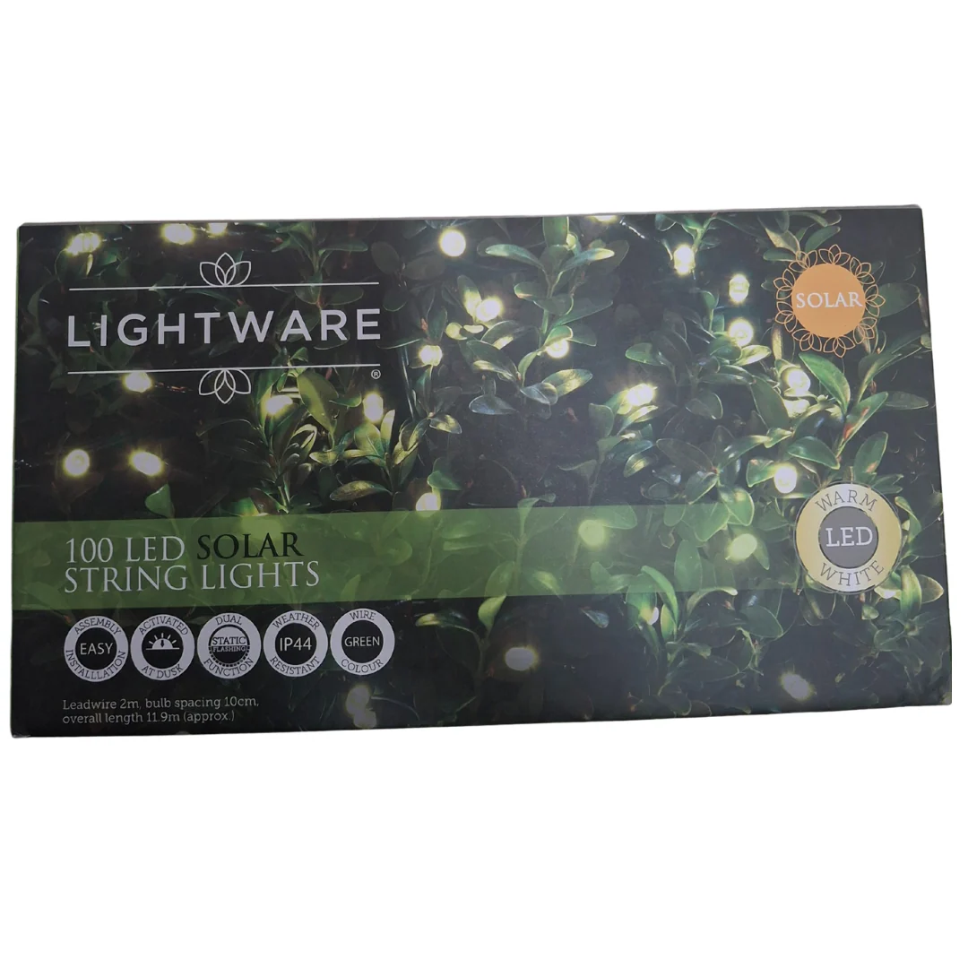 100 Solar LED String Lights - Warm White