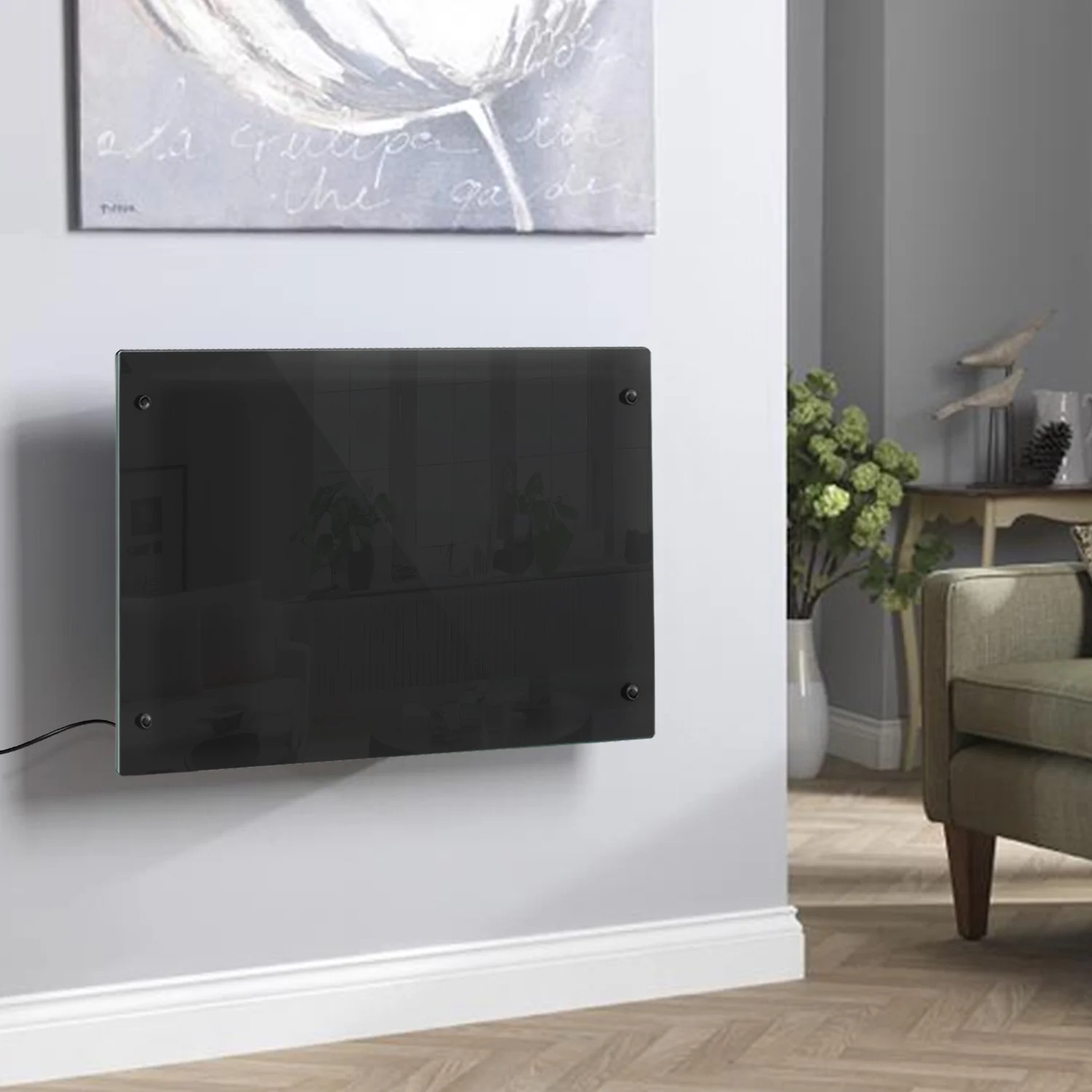 1000W Black Glass Panel Heater - Image 3
