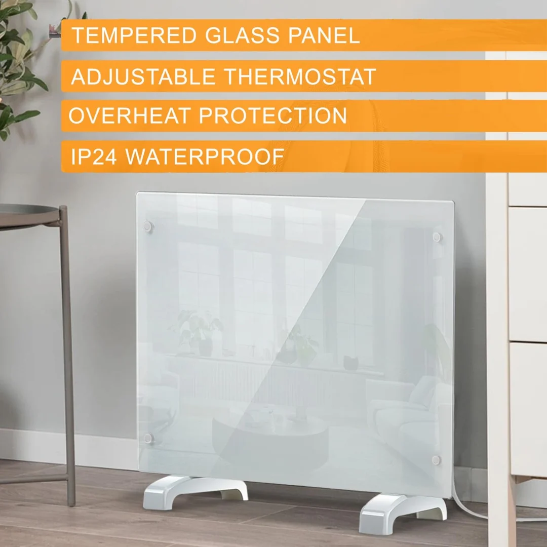 1000W White Glass Panel Heater - Image 4