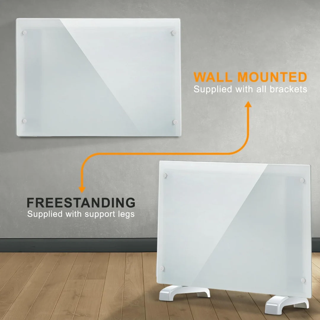 1000W White Glass Panel Heater - Image 5