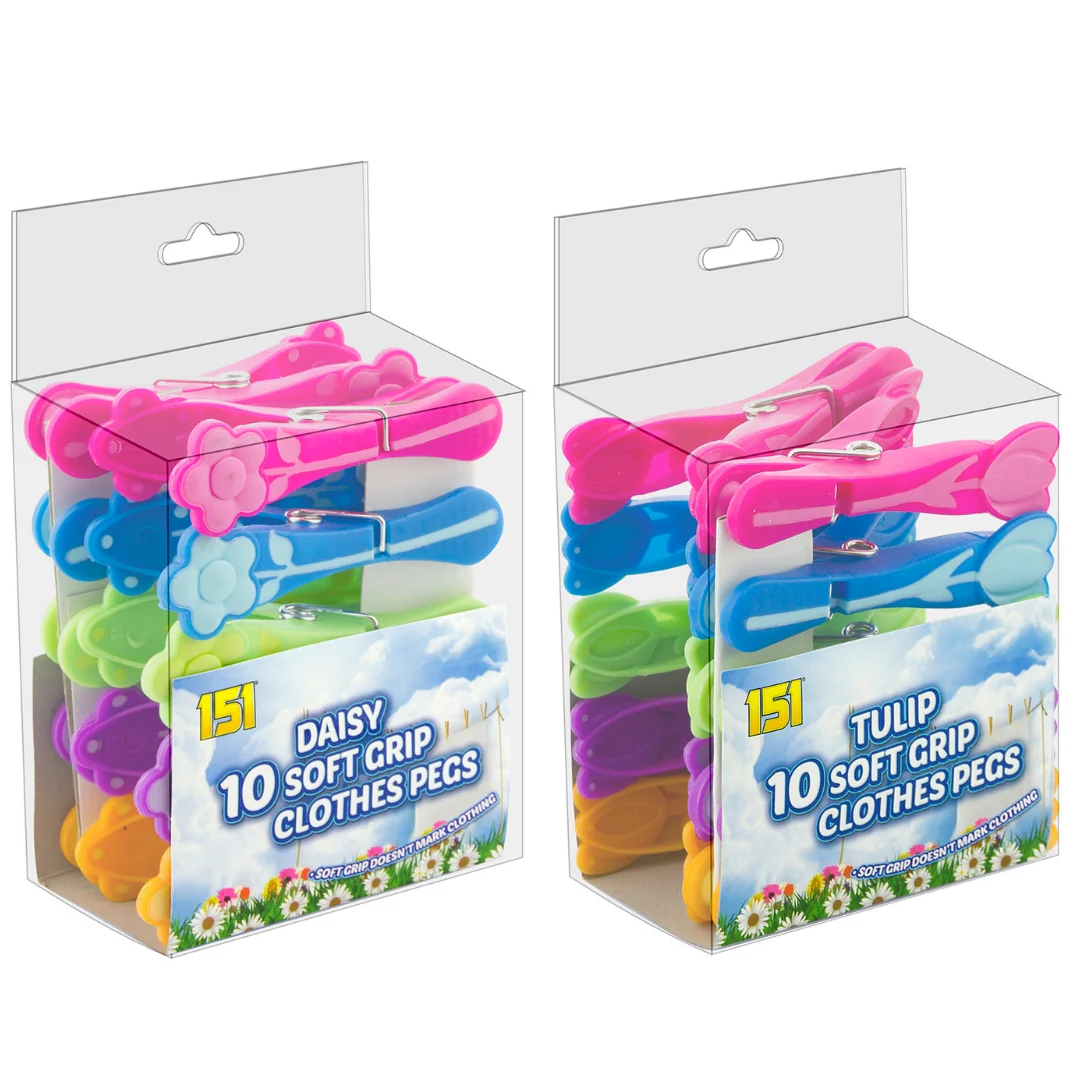 10PK Soft Grip Pegs