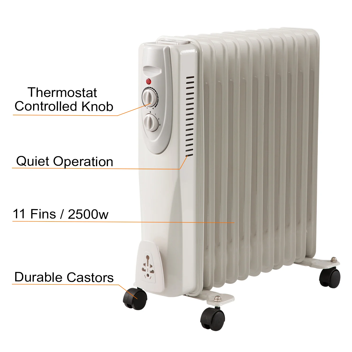 11-Fin Oil Filled Radiator - 2500 Watts - Image 3