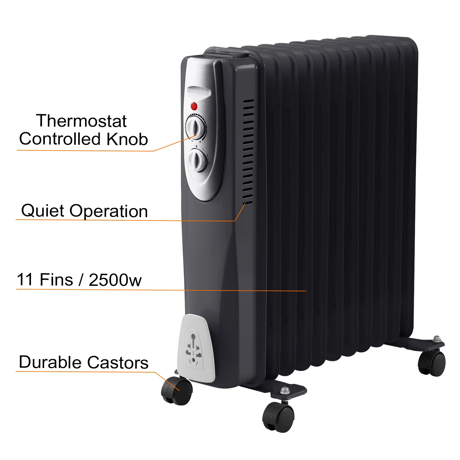11-Fin Oil Filled Radiator - 2500 Watts - Image 4