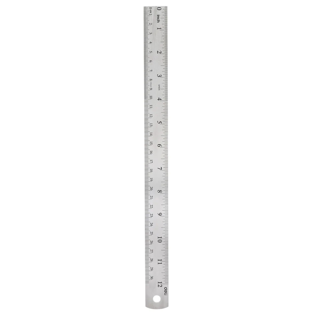 12"/30cm Steel Ruler Silver