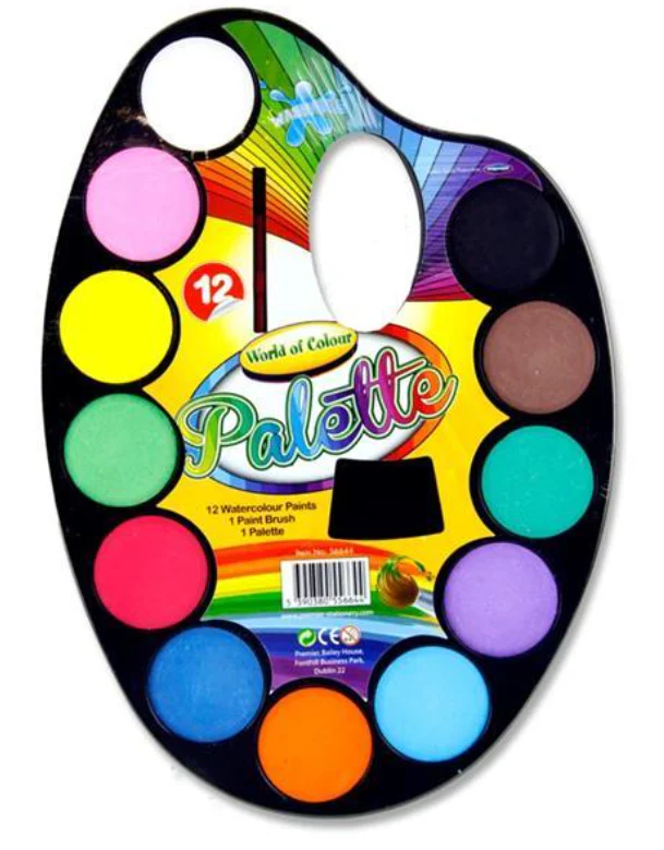 14 Piece Watercolour Paint Palette Set