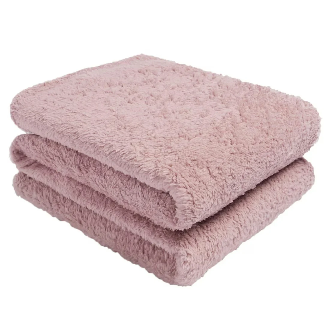 150x200cm Teddy Fleece Throw Blush