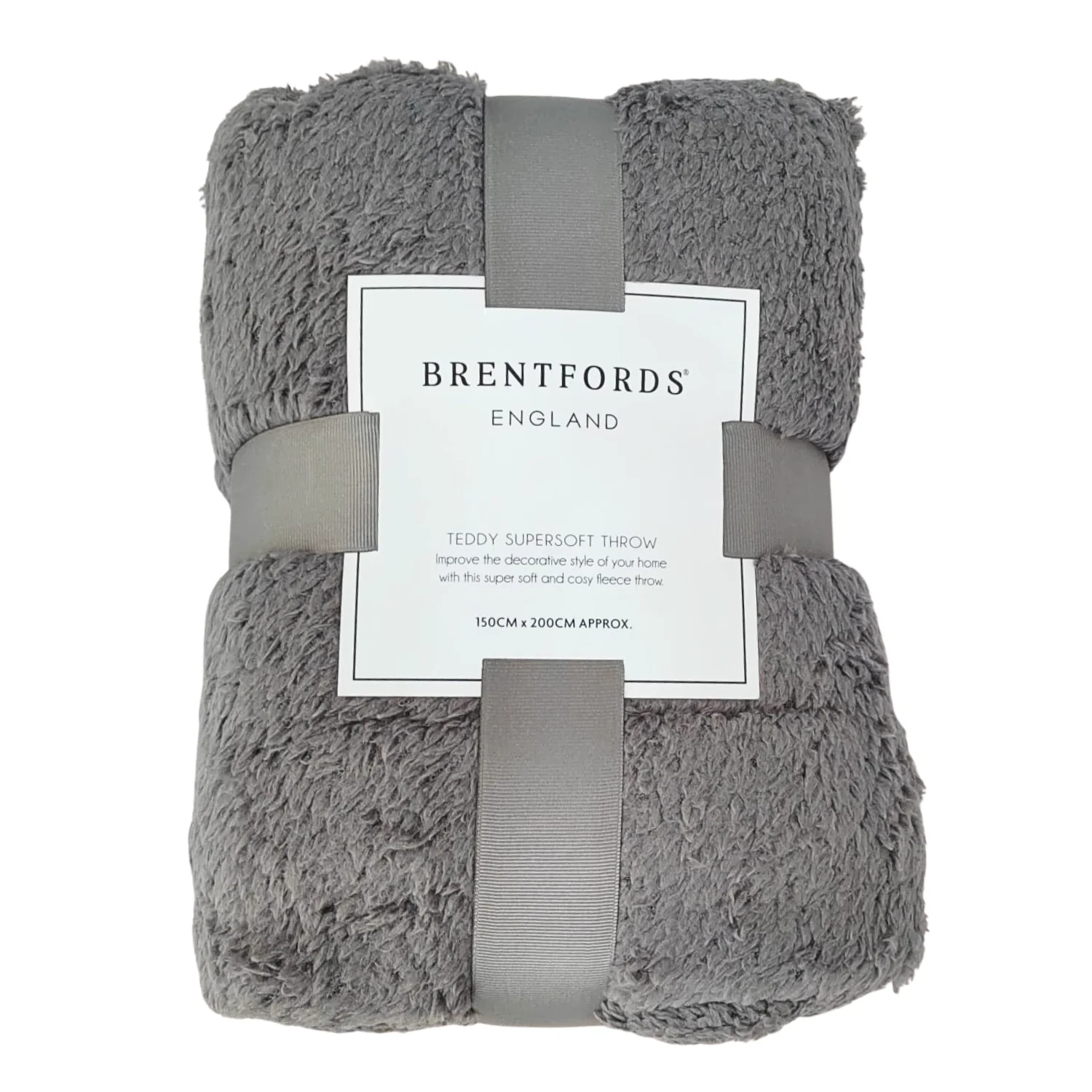 150x200cm Teddy Fleece Throw – Charcoal