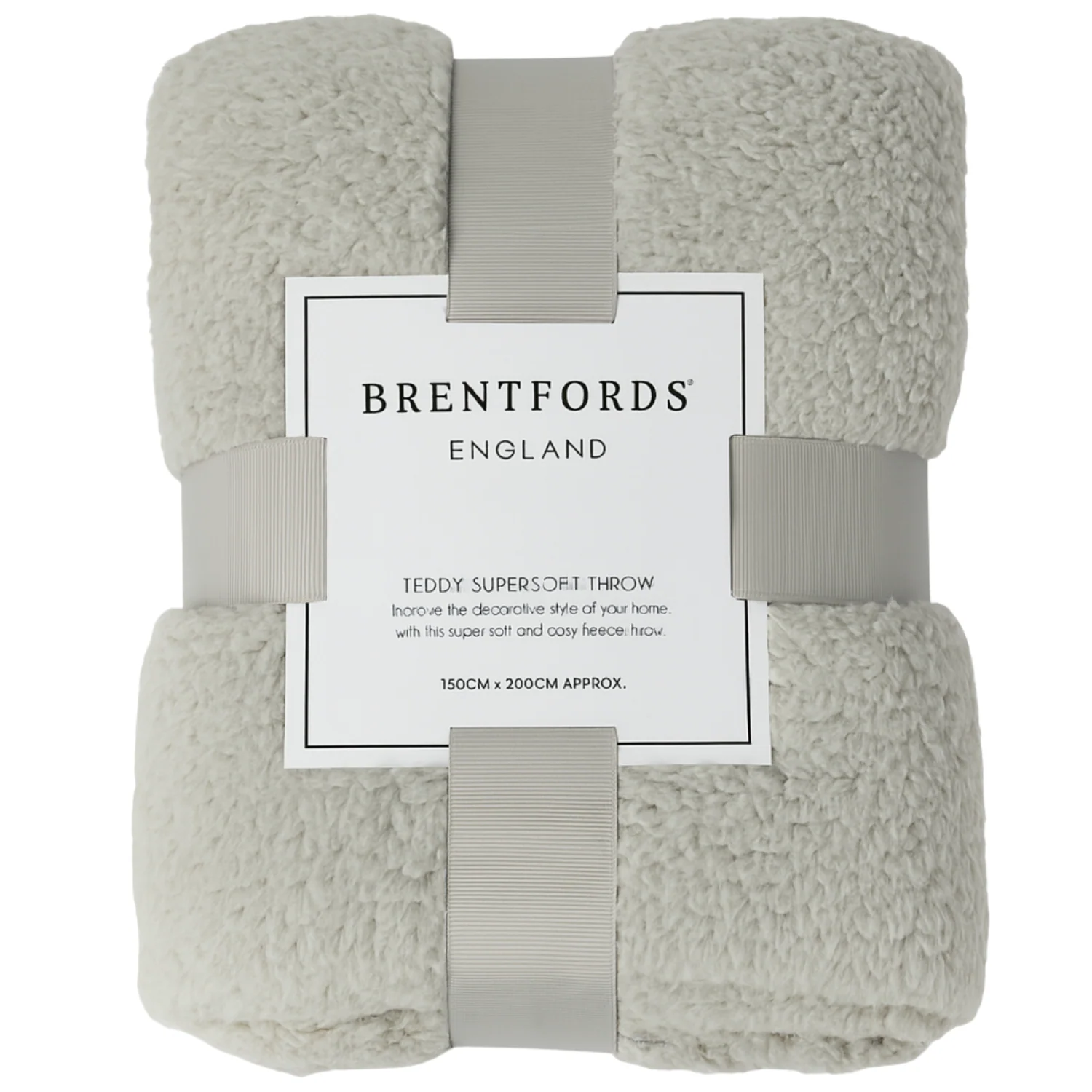 150x200cm Teddy Fleece Throw – Grey