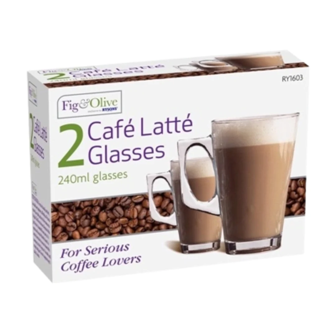 2-Pack Café Latte Glasses – 240ml