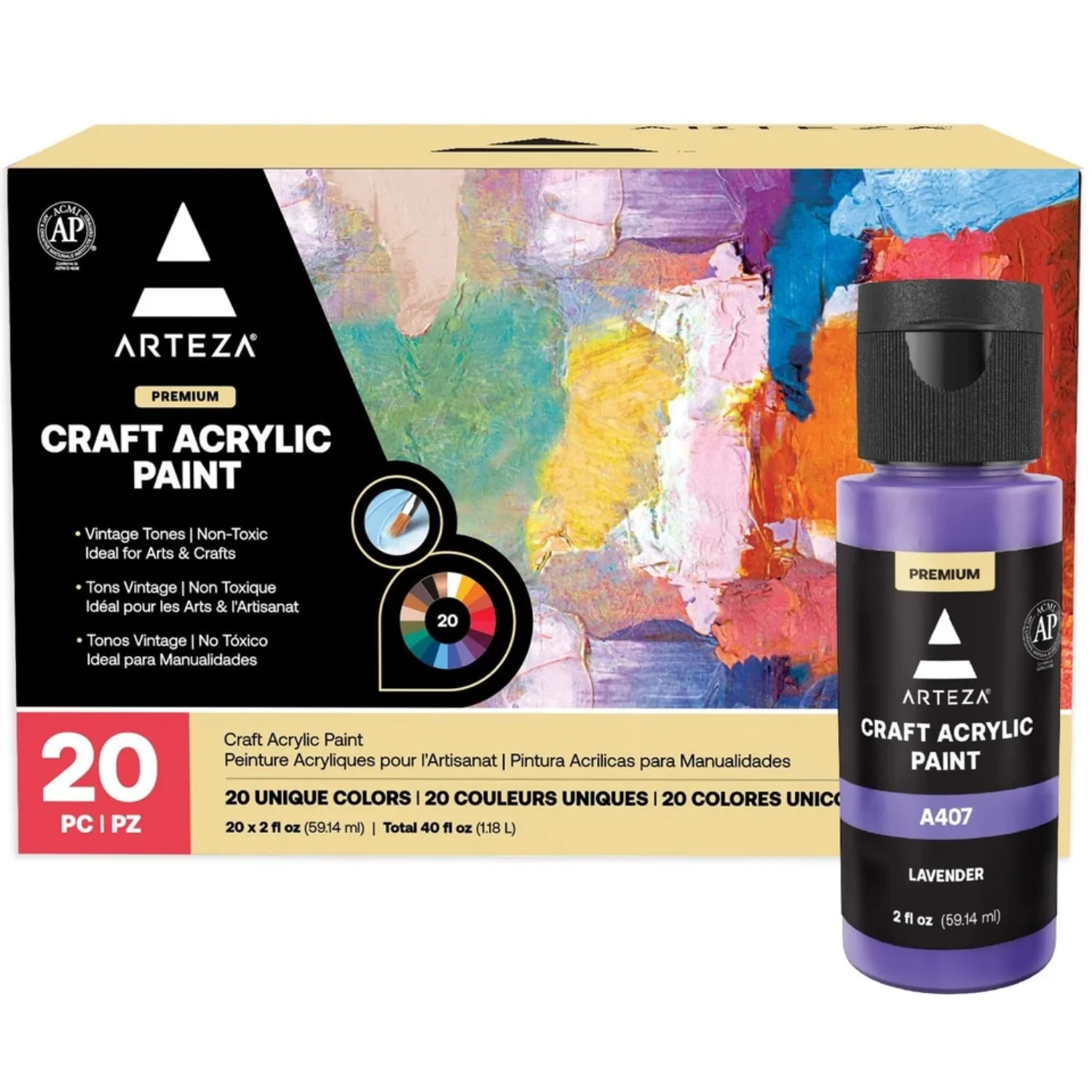 20-Piece Vintage Hues Acrylic Paint Set