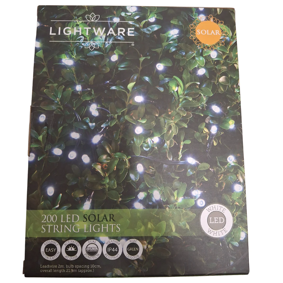 200 Solar LED String Lights - Cool White