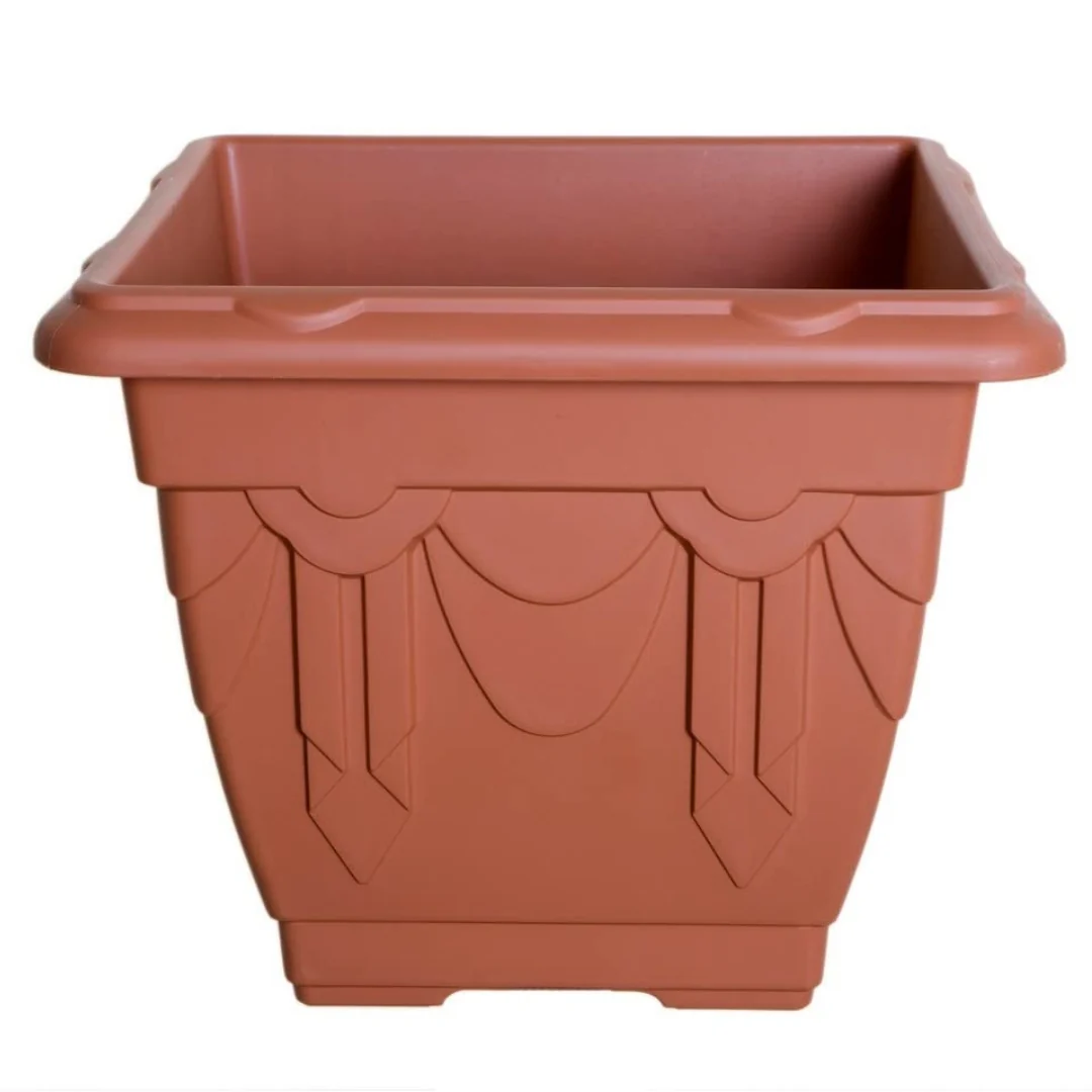 22cm Square Venetian Planter Terracotta