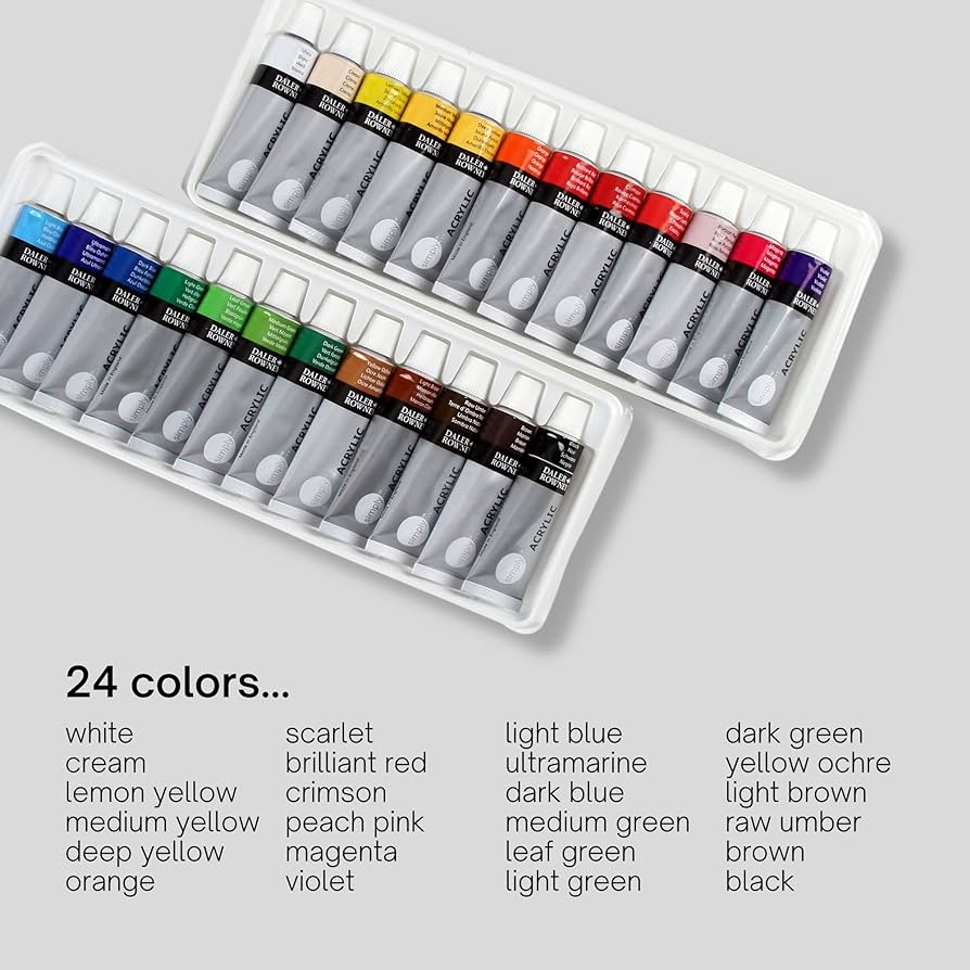 24 Pack of Simply 12ml Acrylic Paint Set - Image 2