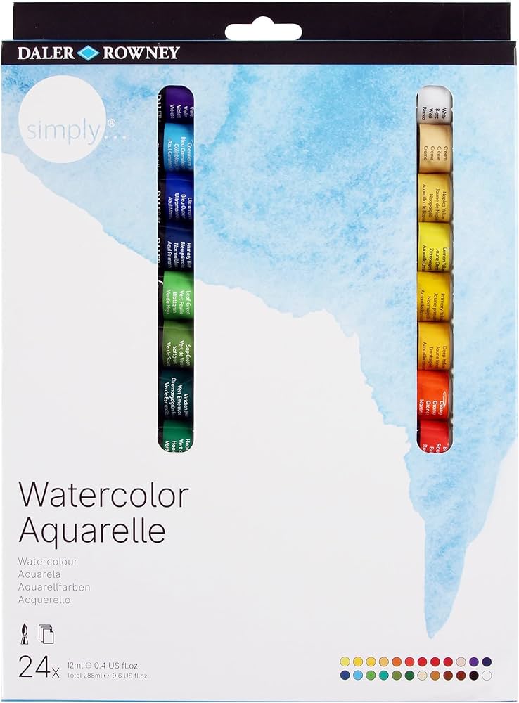 24 Pack of Simply 12ml Watercolour Paint Set