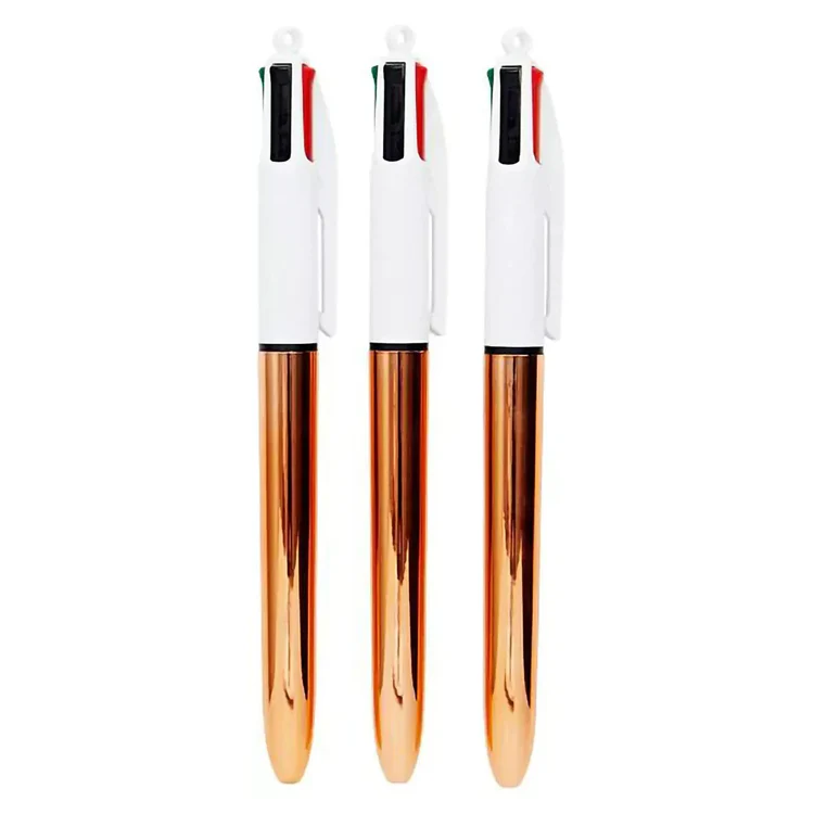 3-Pack BIC 4-Colour Rose Gold Ballpoint Pens