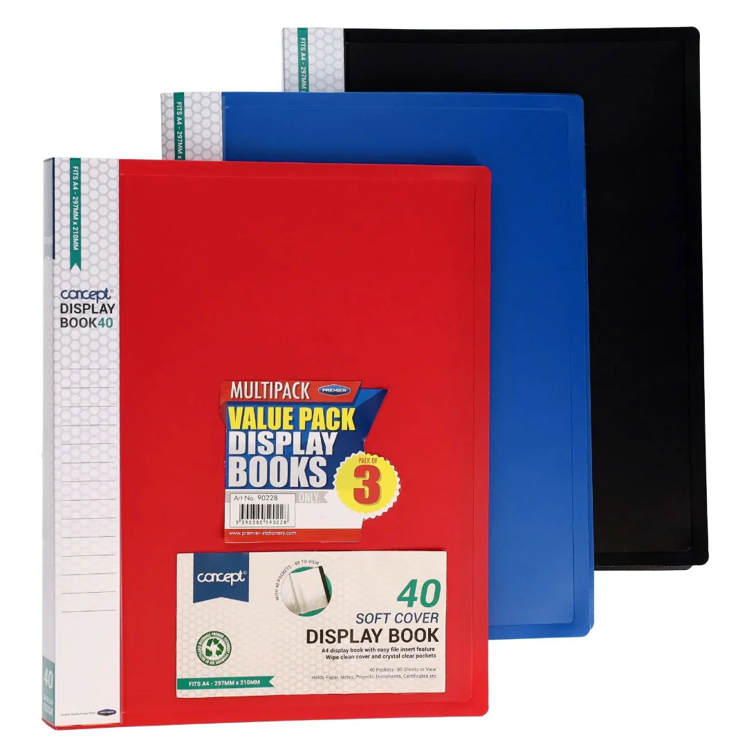 3 Pack of A4 40 Poly Pocket