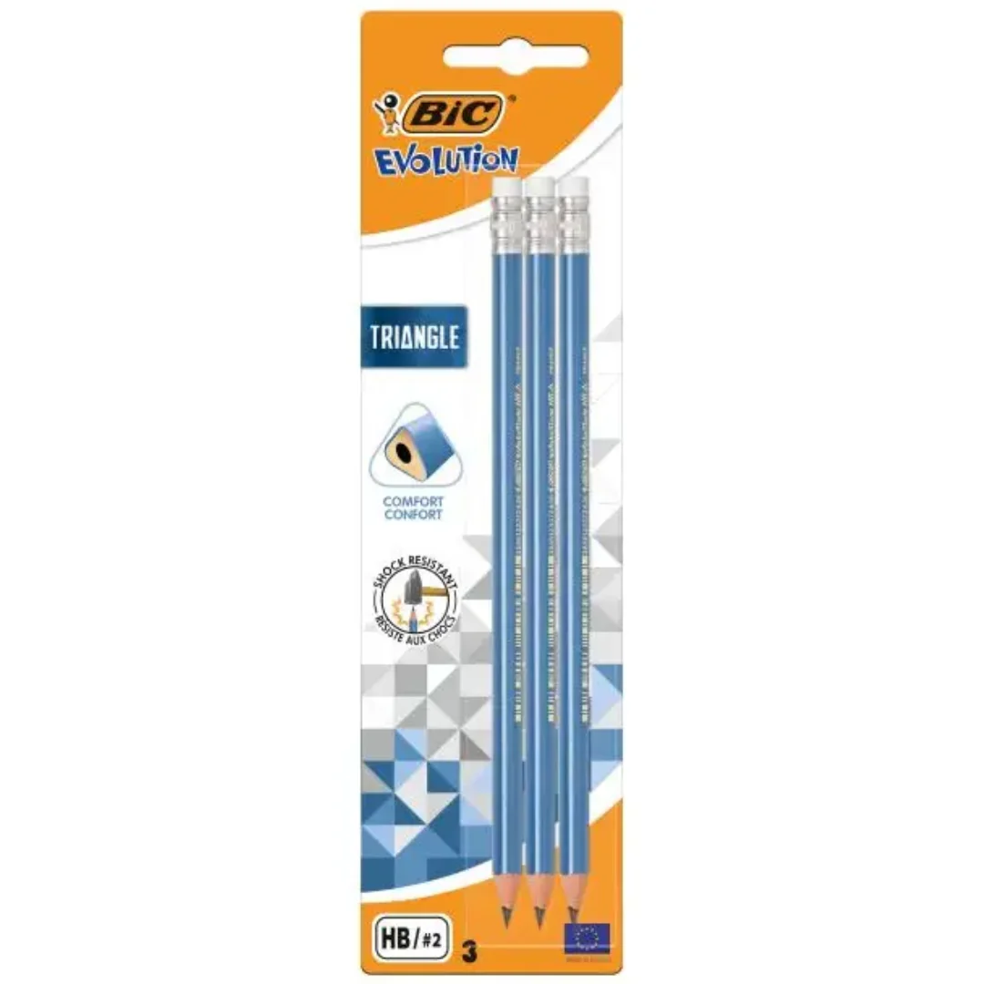 3 Pack of BIC Evolution Triangle Pencils