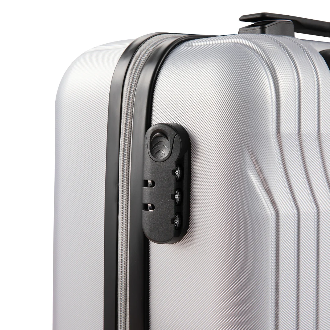 3-Piece ABS Silver Suitcase Set (20", 24", 28") - Image 8