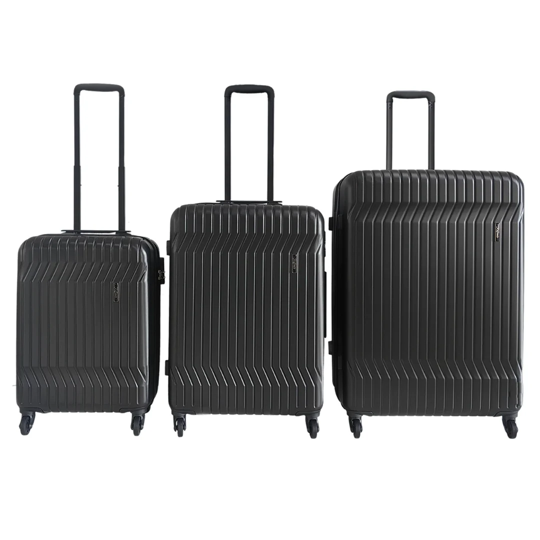 3-Piece Black Suitcase Set (20", 24", 28") - Image 3