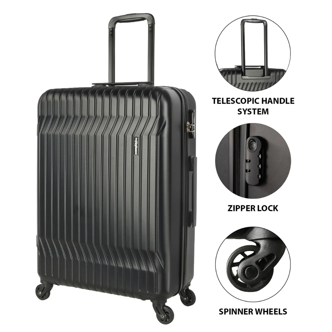 3-Piece Black Suitcase Set (20", 24", 28") - Image 7