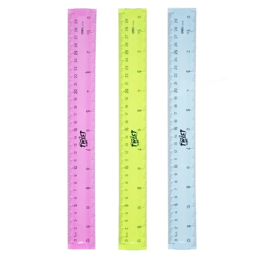 30cm/12" PVC Ruler 3 Assorted Colours