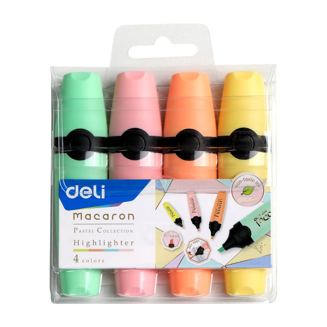 4 Pack Macaron Highlighters – Assorted Colours