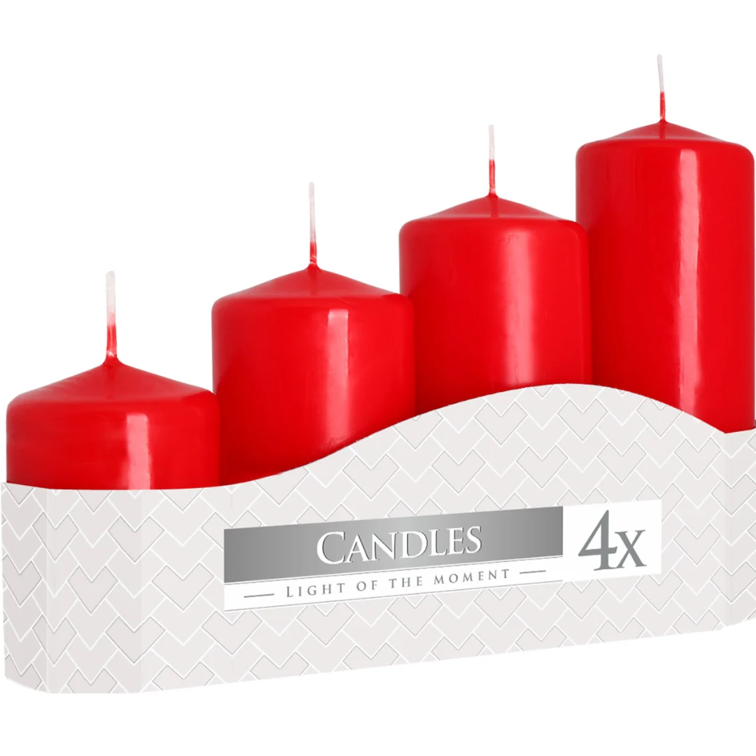 4-Pack Red Pillar Candles