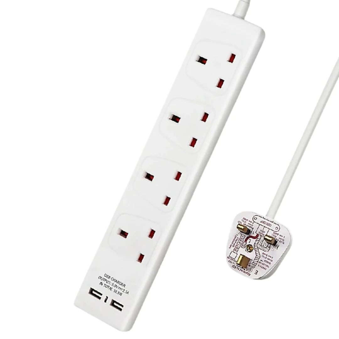 4 Way Socket with Cable 3G1.25 5m