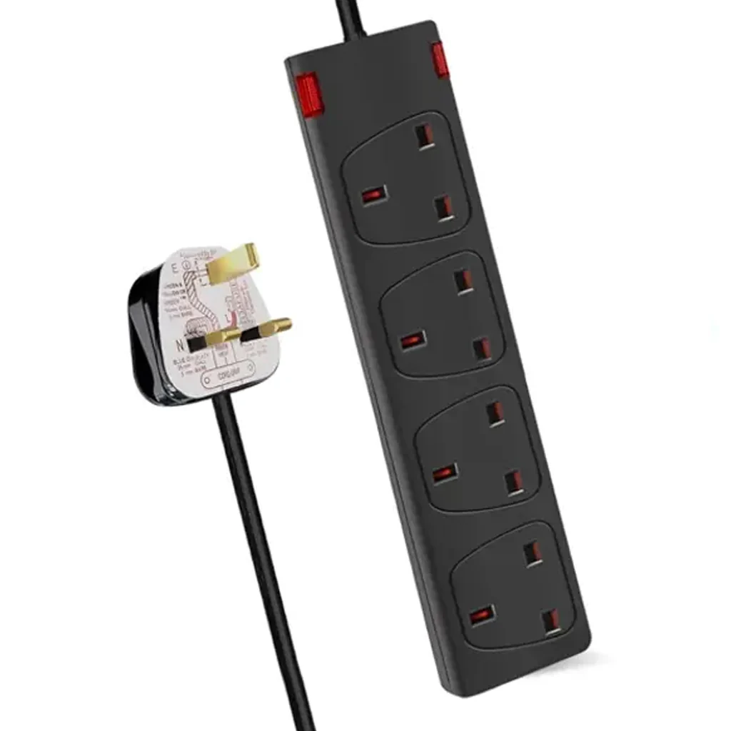 4 Way Socket with Cable 3G1.25 5m