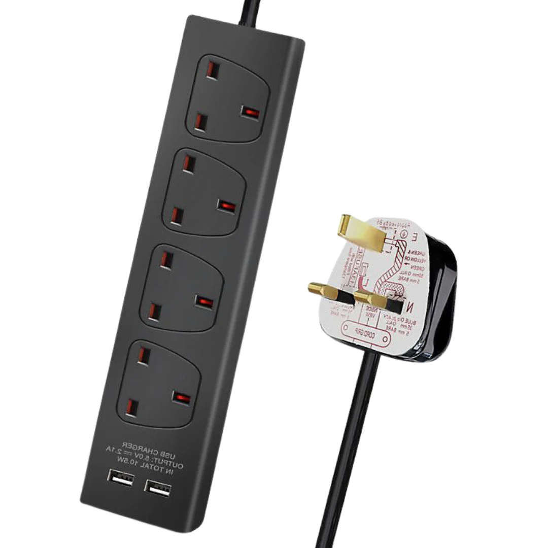 4 Way Socket with Cable 3G1.25 5m