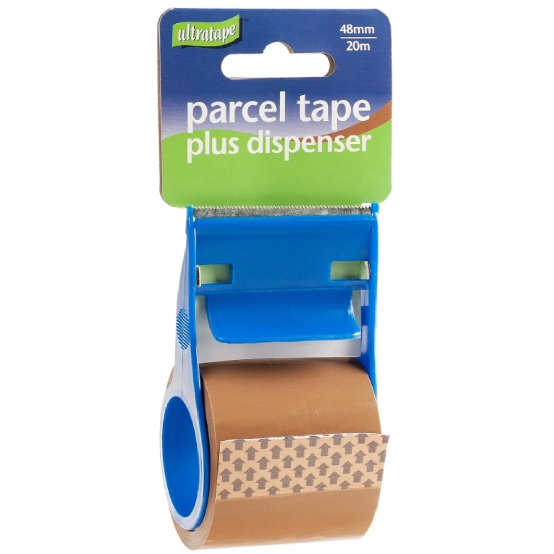 48mm x 20m Brown Parcel Tape with Dispenser