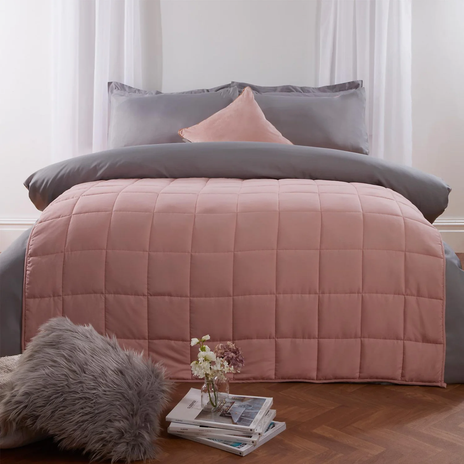 4kg Brentfords Weighted Blanket - Blush - Image 3