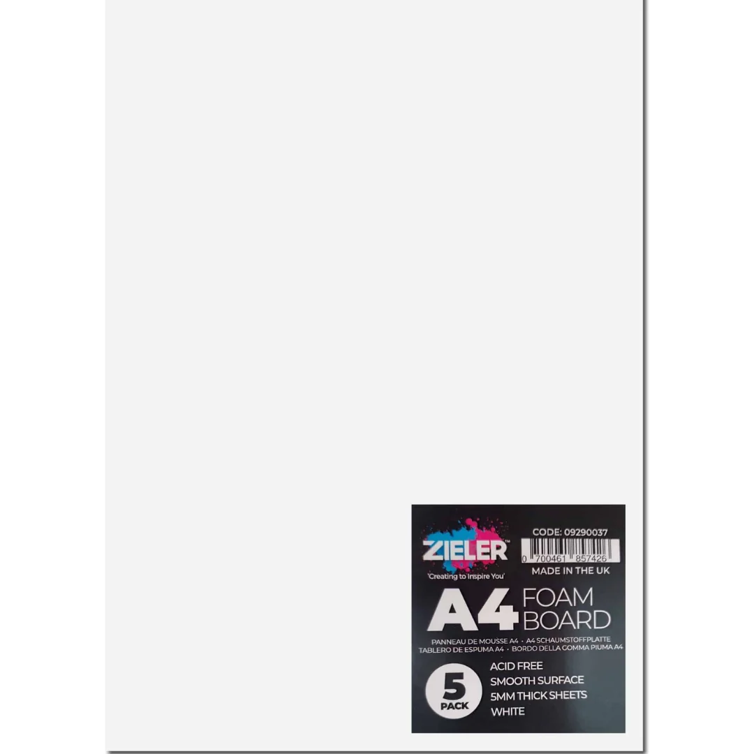 5-Pack A4 White Foam Boards – 5mm