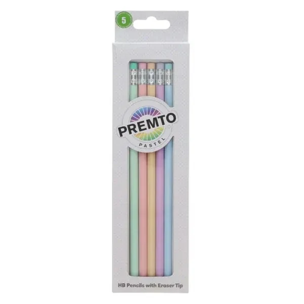 5 Pack of Premto Pastel HB Pencil