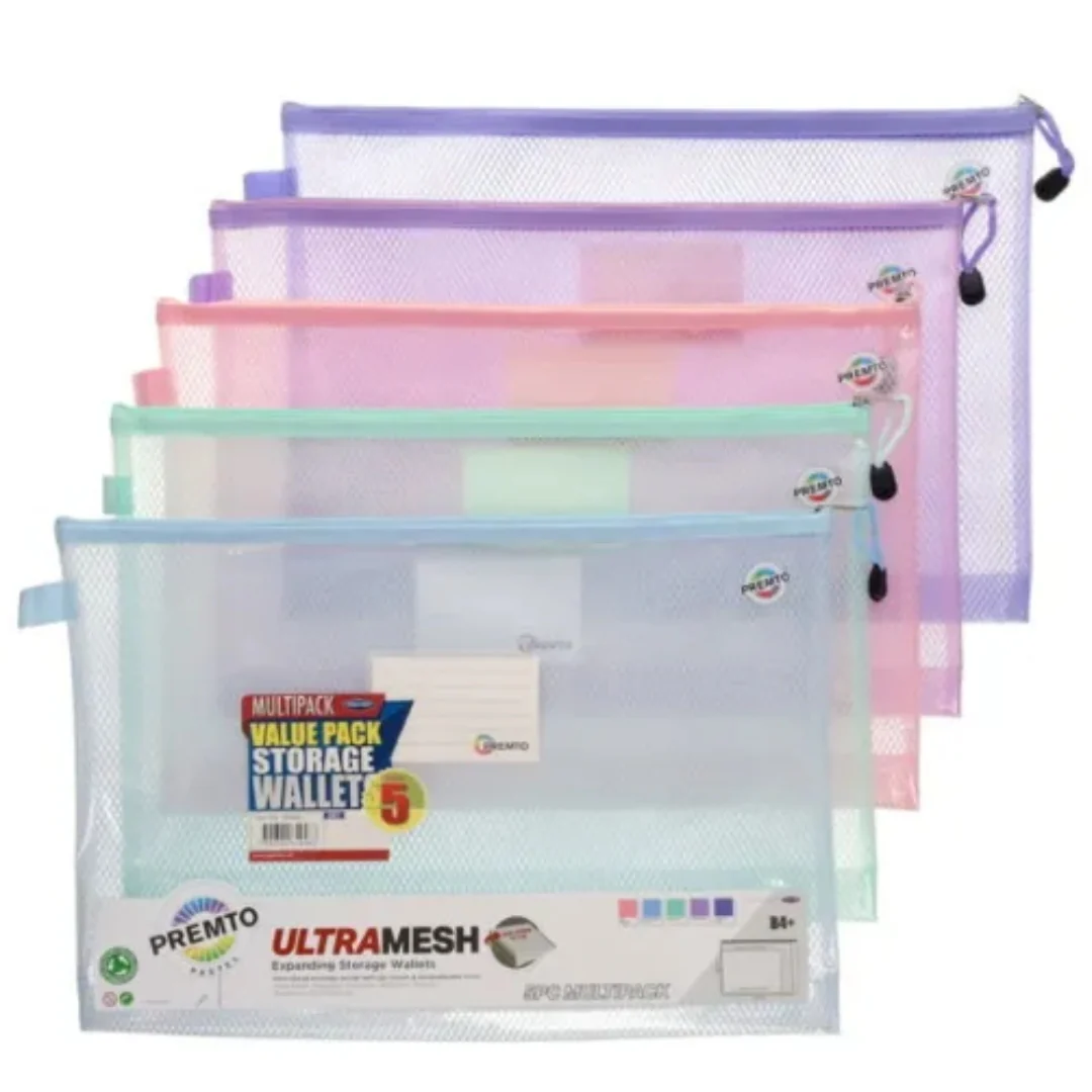 5-Pack Premto Pastel B4+ Mesh Wallets