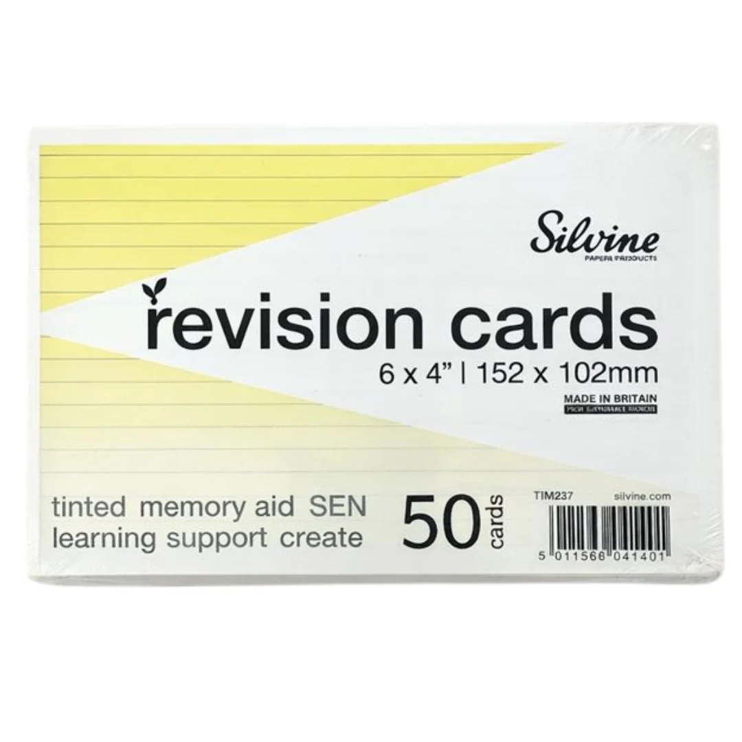 50pk 6" x 4" Yellow Record Cards 6mm