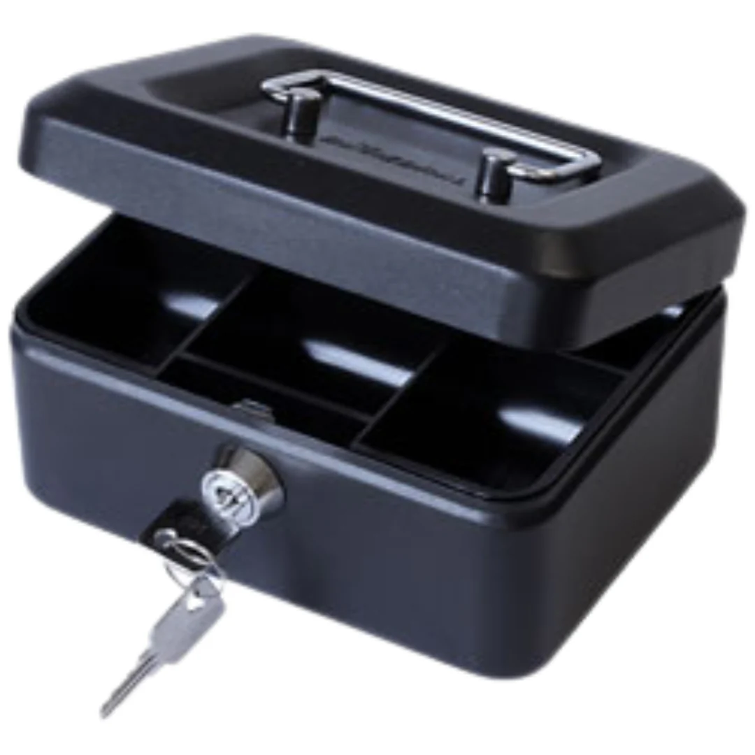 6" Black Cash Box