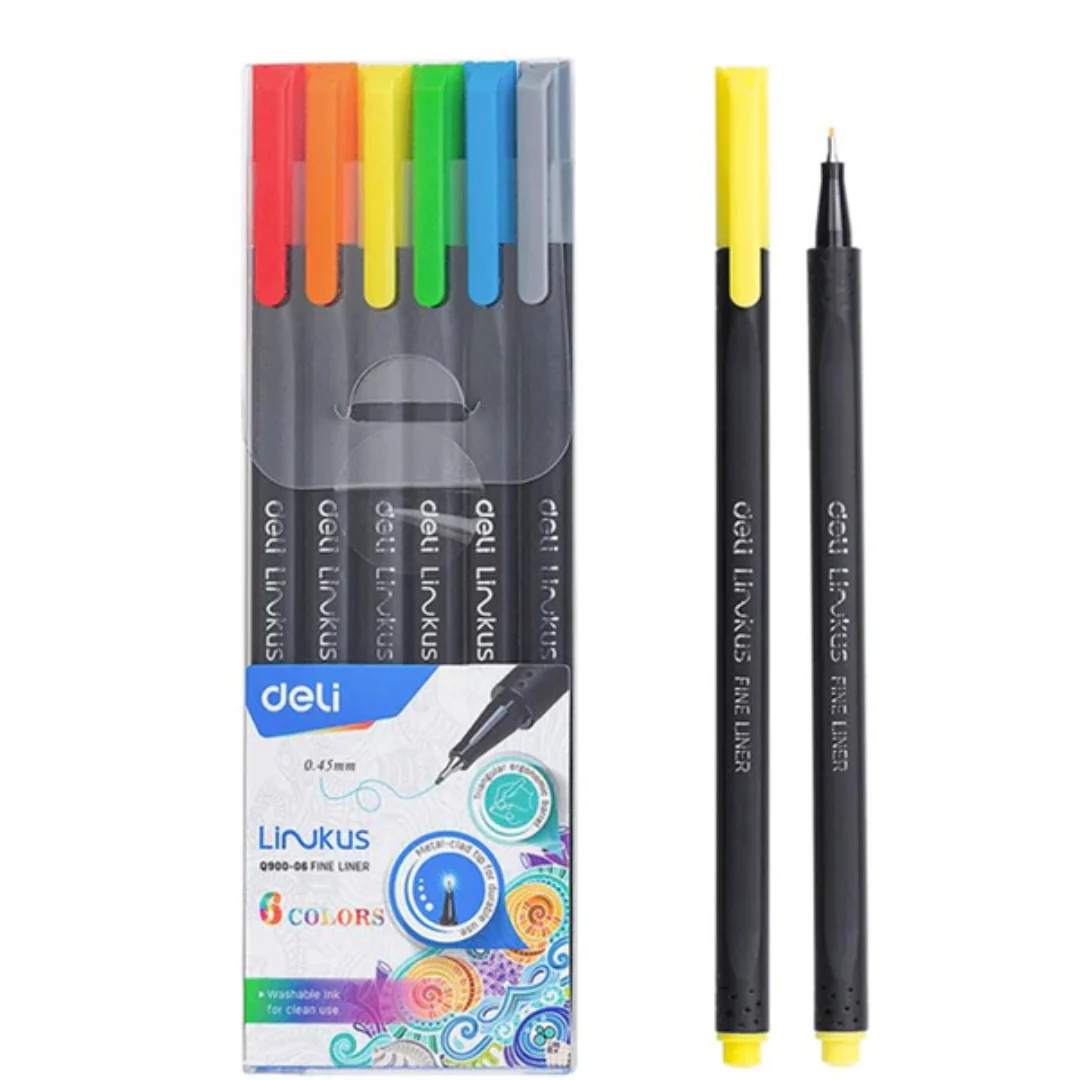 6 Pack Pigment Liners 0.45mm Tip