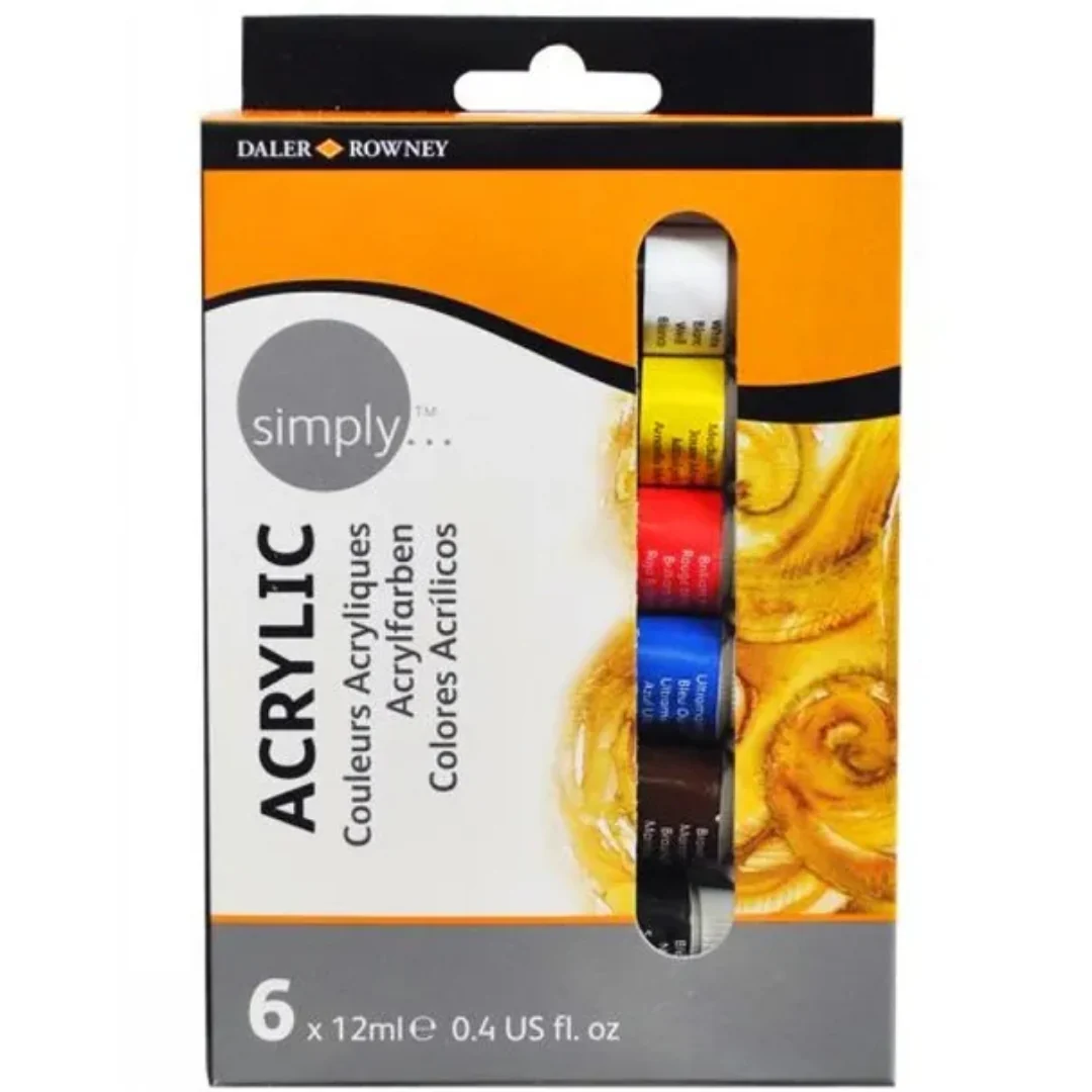 6pk Simply 12ml Acrylic Paint Set