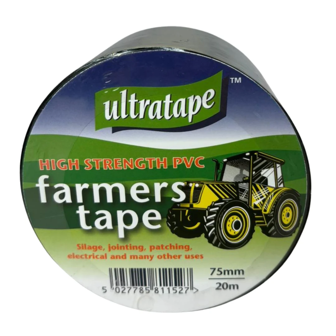 75mm x 20m Black Silage Farmers Tape