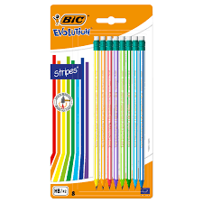 8-Pack BIC Evolution Stripes HB Pencils