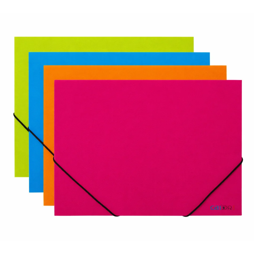 A4 3-Flap Elastic File Folder Assorted