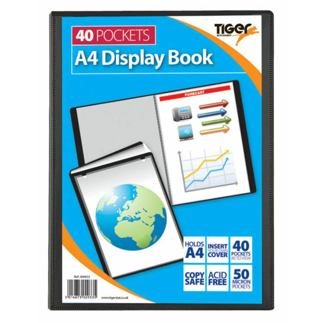 A4 Display Book 40 Pockets - Document Presentation Folder (Assorted Colors)