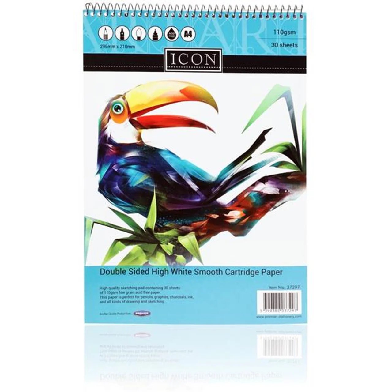 A4 Spiral Sketch Pad by Icon 110gsm 30 Sheets