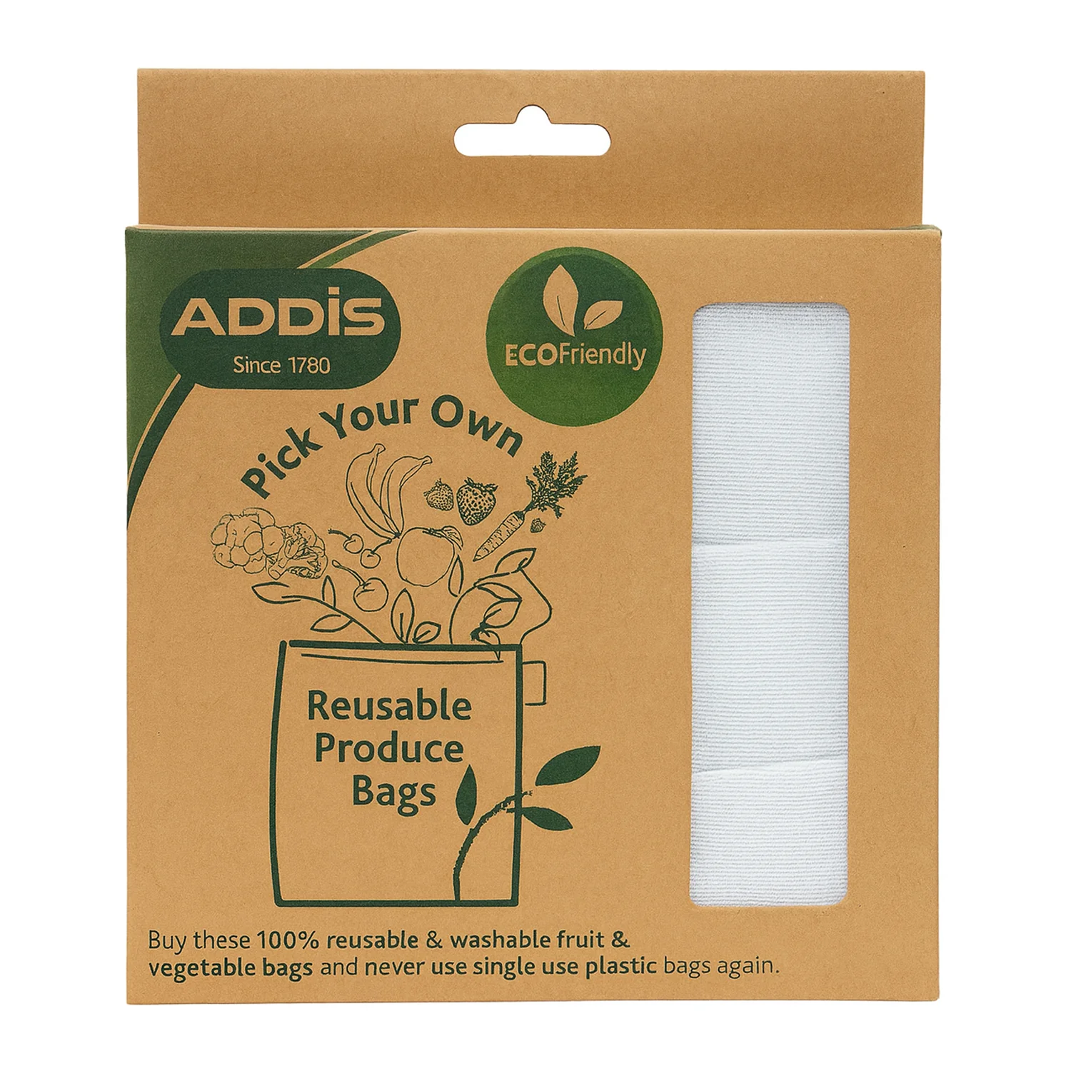 Addis Vegetable Bags – White 3 Pack