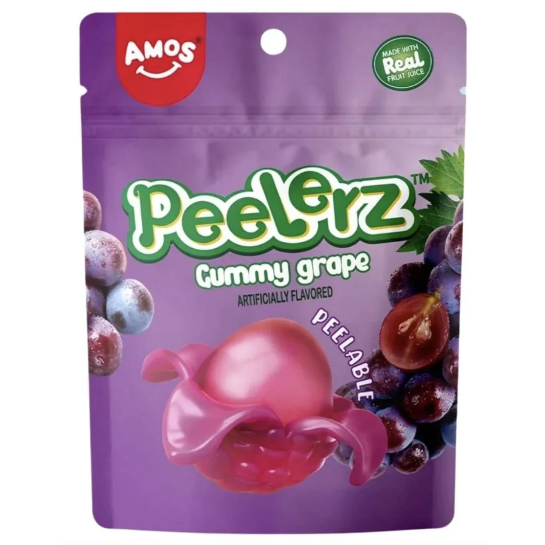 Amos Peelerz Gummy Grape Candy - Peelable Soft Sweets