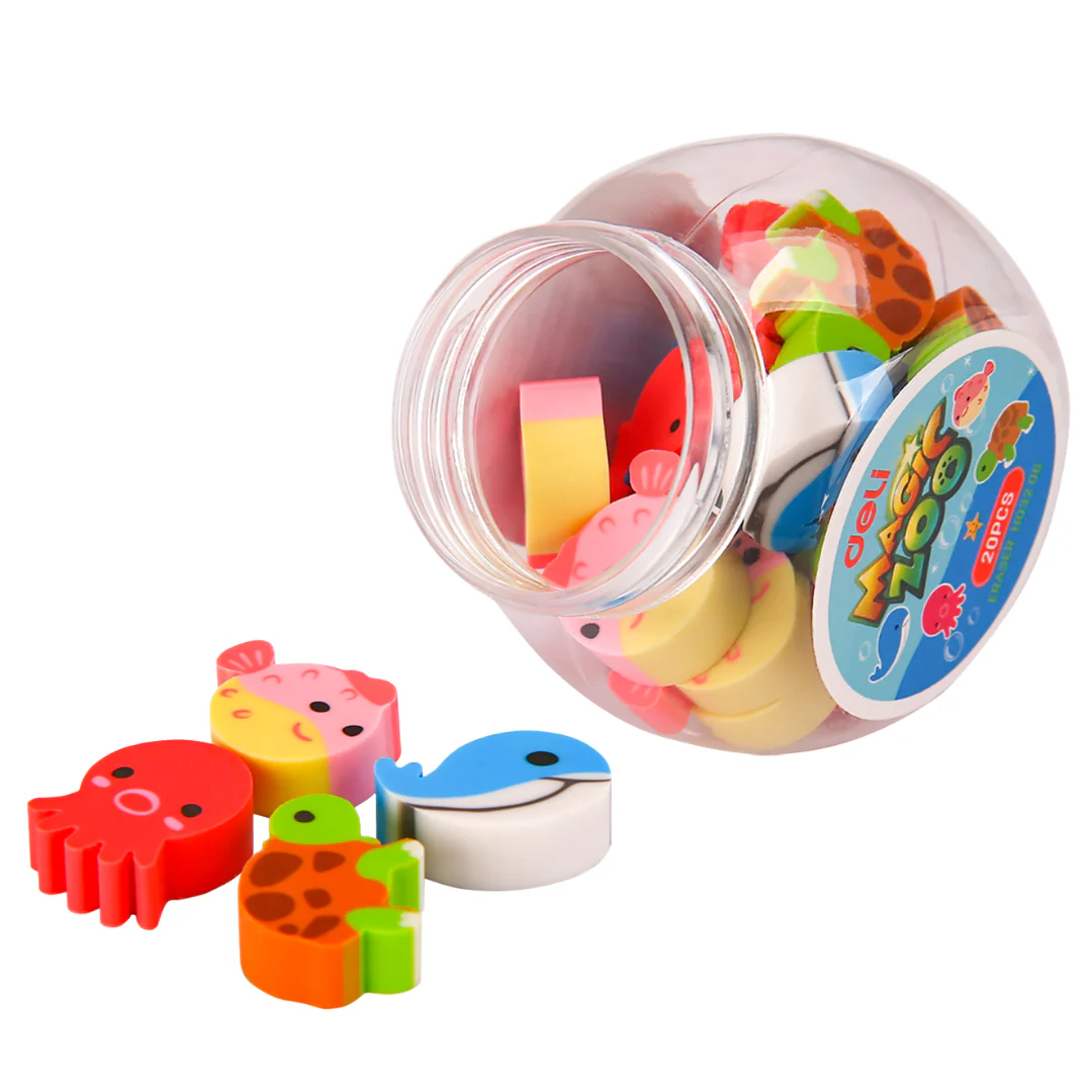 Animal Erasers 4 Assorted Designs Tub