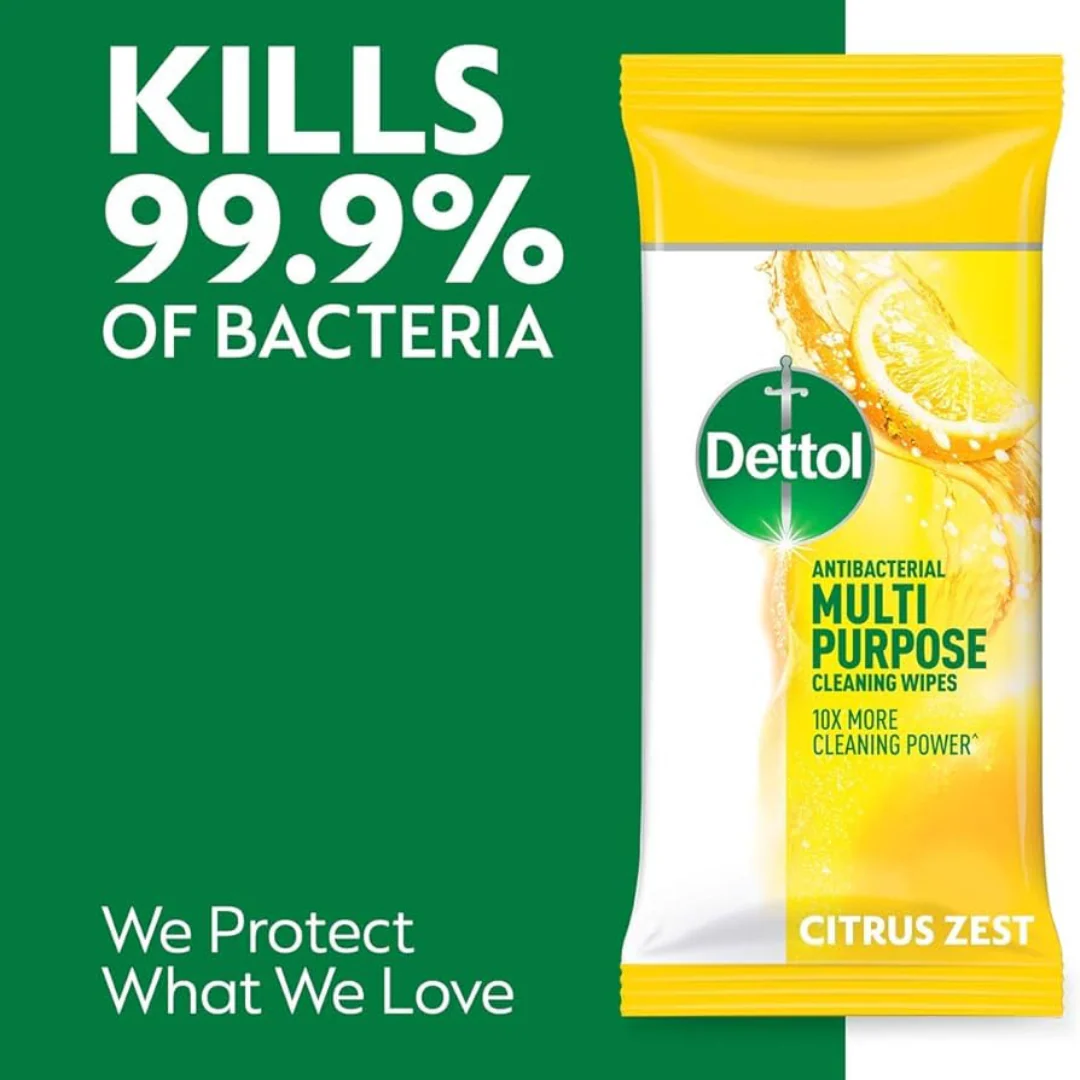 Antibacterial Multi-Purpose Wipes Citrus Zest 105s by Dettol - Image 3