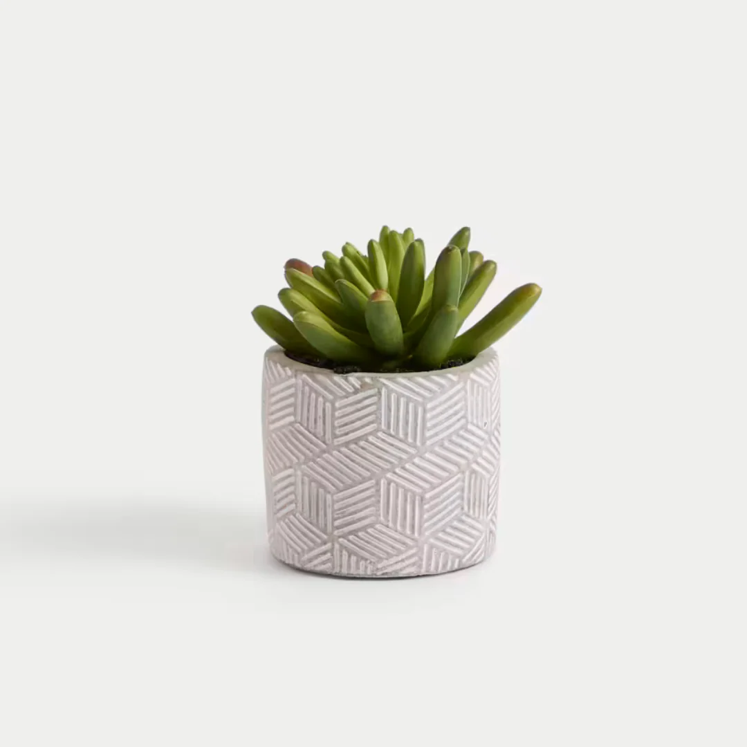 Artificial Mini Succulent in Concrete Pot - Image 4